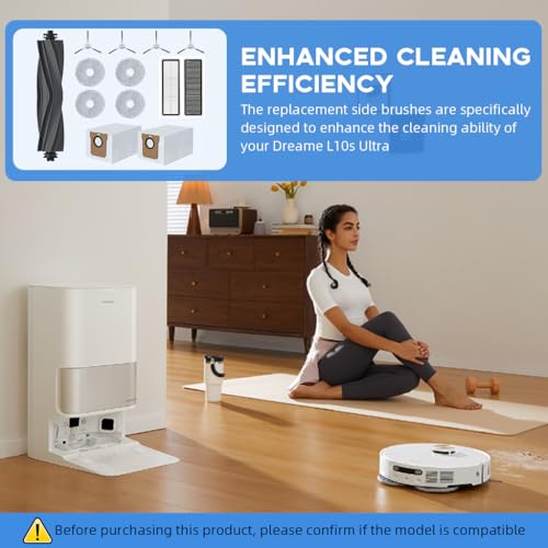 HASTHIP® 39PCS Replacement Parts for Dreame S10 Ultra Vacuum Cleaner Spare Accessories with Main Roller Brush Side Brushes Mop Cloth Filters Cleaning Mop Dust Bags HASTHIP® 39PCS Replacement Parts for Dreame S10 Ultra Vacuum Cleaner Spare Accessories with Main Roller Brush Side Brushes Mop Cloth Filters Cleaning Mop Dust Bags